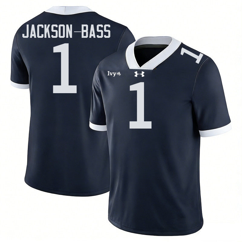 Yale Bulldogs #1 Zairion Jackson-Bass College Football Jerseys,Uniforms Stitched-Navy